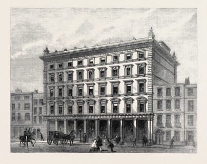LONDON STREET IMPROVEMENTS: LEWIS AND ALLENBY'S SILK WAREHOUSE IN CONDUIT STREET, UK, 1866