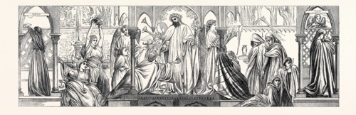"PARABLE OF THE TEN VIRGINS." A WALL-PAINTING IN THE CHURCH OF LYNDHURST, NEW FOREST, HAMPSHIRE, BY