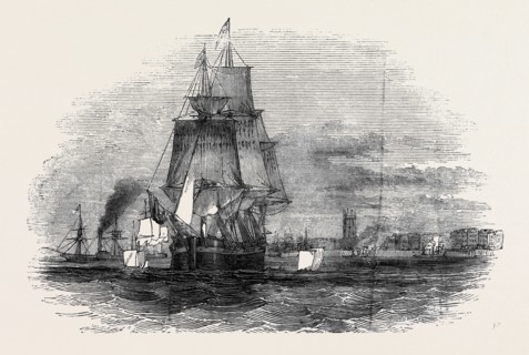 TIE FIRST GREENLAND WHALING SHIP LEAVING HULL
