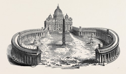 EASTER SUNDAY, THE POPE BLESSING THE PEOPLE FROM THE PORTICO OF ST. PETER'S.