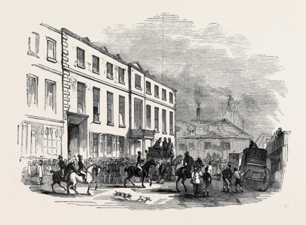 THE GEORGE, PREVIOUS TO THE RACE, NORTHAMTONSHIRE GRAND MILITARY STEEPLE CHASE