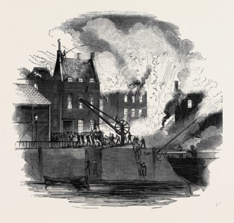FIRE AT BOSTON, FROM A DRAWING BY MR. W. CAISTER