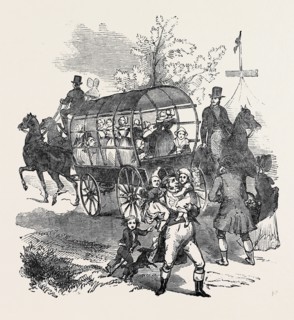 THE ROAD.---WAGGONS, ETC., GOODWOOD RACES 1844