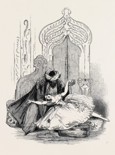MDLLE, DUMILATRE, IN THE NEW BALLET OF "THE CORSAIR," AT DRURY LANE THEATRE