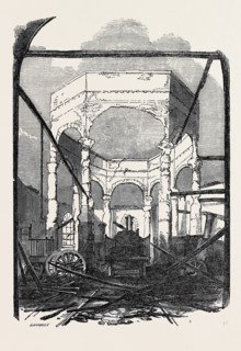 DESTRUCTIVE FIRE AT THE NEW-CROSS RAILWAY STATION: RUINS OF THE OCTAGON BUILDING