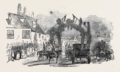 TRIUMPHAL ARCH AT GREAT WELDON, HER MAJESTY'S VISIT TO BURGHLEY