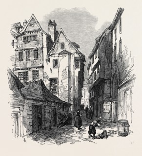 STREET IN MORLAIX, BRITTANY, FRANCE, 1871