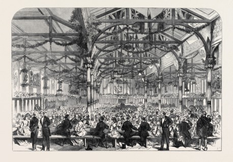 THE SCOTT CENTENARY BANQUET IN THE CORN EXCHANGE, GRASSMARKET, EDINBURGH, 1871