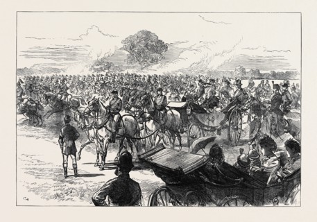 REVIEW OF THE HOUSEHOLD BRIGADE BY QUEEN VICTORIA, IN BUSHEY PARK, 1871