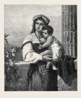 "ITALIAN MOTHER AND CHILD," BY W. SAUCHON, 1871