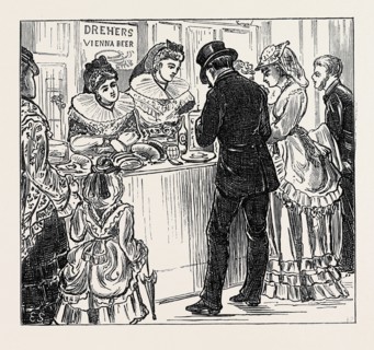 SKETCHES IN THE INTERNATIONAL EXHIBITION: THE WÃúRTEMBURG REFRESHMENT STALL, 1871