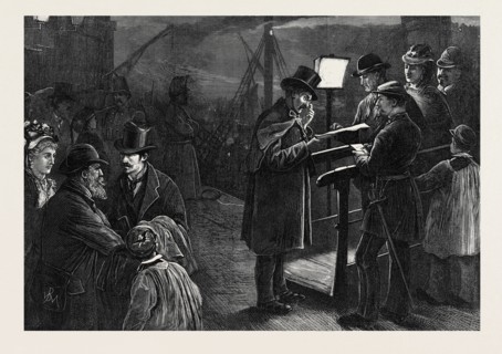 EXAMINING PASSPORTS, DIEPPE, 1871, FRANCE