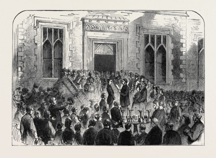 TENANTS OF THE EARL OF BANDON PRESENTING A GIFT TO HIS SON, LORD BERNARD, 1871