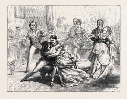 SCENE FROM "PARTNERS FOR LIFE," AT THE GLOBE THEATRE, LONDON, 1871