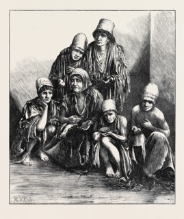 THE FAMINE IN PERSIA: GROUP OF POOR PEOPLE AT SHIRAZ, 1871