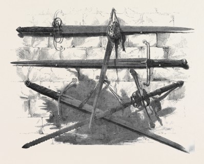 SWORDS OF SCOTTISH HEROES EXHIBITED AT THE LAYING OF THE FOUNDATION STONE OF THE WALLACE MONUMENT
