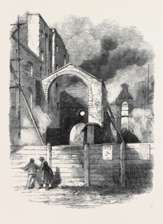 PARTS OF COTTON'S WHARF AND HAYE'S WAREHOUSE, THE GREAT FIRE IN SOUTHWARK, JULY6, 1861