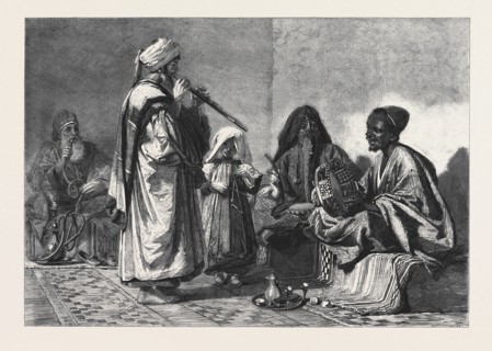 "A REHEARSAL, CAIRO," BY CARL HAAG, IN THE EXHIBITION OF THE SOCIETY OF PAINTERS IN WATER COLOURS