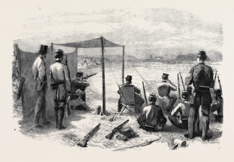 THE NATIONAL RIFLE ASSOCIATION MEETING ON WIMBLEDON COMMON, SHOOTING FOR THE QUEEN'S PRIZE ON