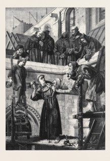 "THE FRANCISCAN SCULPTOR," BY H.S. MARKS, FROM THE EXHIBITION OF THE ROYAL ACADEMY
