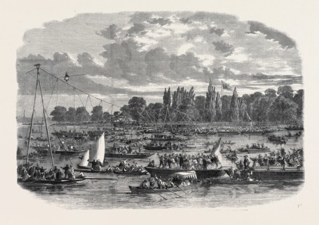 THE FEMALE LONDIN CROSSING THE THAMES FROM BATTERSEA TO CREMORNE ON A TIGHT ROPE