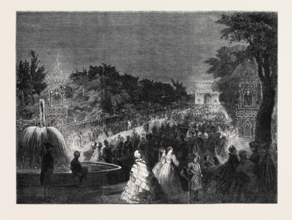 VIEW FROM THE ROUND POINT IN THE CHAMPS ELYSEES, THE IMPERIAL FETES AT PARIS