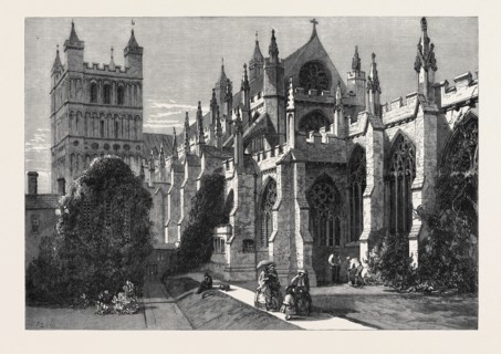 VISIT OF THE BRITISH ARCHAEOLOGICAL ASSOCIATION TO EXETER, THE CATHEDRAL FROM THE SOUTH-EAST
