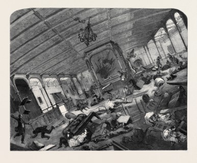THE DISASTER TO THE GREAT EASTERN: STATE OF HER GRAND SALOON DURING THE GALE
