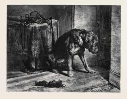 "SUSPENSE," BY SIR E. LANDSEER, R.A., IN THE SOUTH KENSINGTON MUSEUM