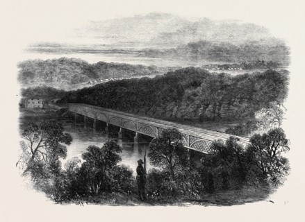 THE WAR IN AMERICA: THE CHAIN BRIDGE ACROSS THE POTOMAC ABOVE GEORGETOWN, LOOKING TOWARDS THE