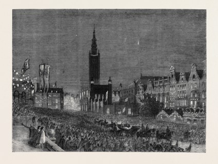 THE ROYAL VISIT TO DANTZIC: THEIR MAJESTIES PASSING THE LONG MARKET