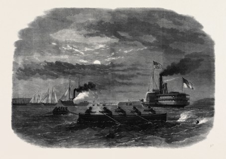 THE CIVIL WAR IN AMERICA: CUTTING OFF A CONFEDERATE DESPATCH GALLEY ON THE POTOMAC NEAR FREESTONE