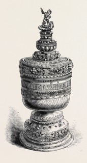 IVORY GRACE CUP OF THOMAS A'BECKET, SET IN GOLD