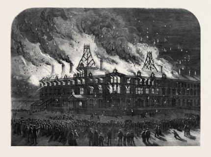 DESTRUCTION BY FIRE OF THE QUEEN RAILWAY HOTEL AT CHESTER