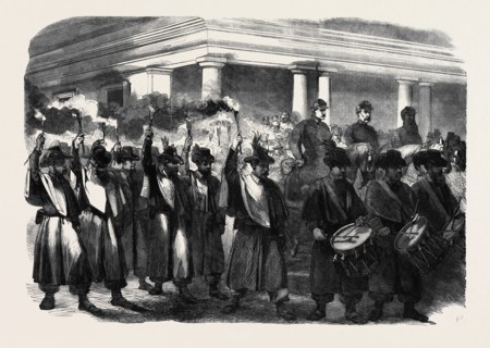 THE CIVIL WAR IN AMERICA: TORCHLIGHT PROCESSION OF GENERAL BLENKER'S BRIGADE AT WASHINGTON IN