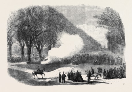 FIRING MINUTE GUNS IN THE LONG WALK, WINDSOR PARK, THE FUNERAL OF HIS LATE ROYAL HIGHNESS THE