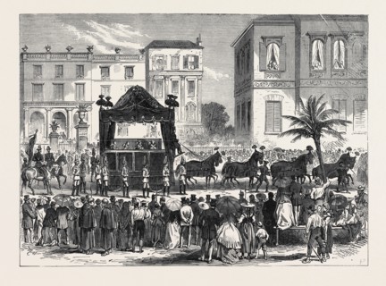 FUNERAL PROCESSION OF THE LATE KING OF BAVARIA AT NICE: THE CORTÃƒâ€°GE LEAVING THE VILLA LIONS,