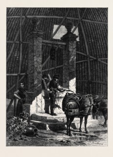 "WATER CARRIERS AT THE WELL IN THE ALHAMBRA, SPAIN," BY T.R. MACQUOID, IN THE GENERAL WATER COLOUR