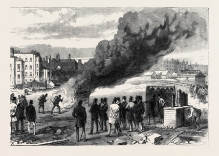 EXPERIMENTS WITH L'EXTINCTEUR ON THE THAMES EMBANKMENT BEFORE THE PRINCE OF WALES, 1868