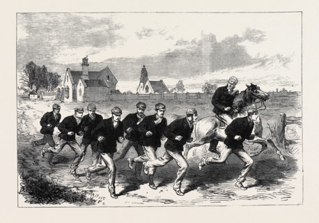 THE OXFORD AND CAMBRIDGE BOAT RACE: THE CAMBRIDGE CREW TRAINING ON BARNES COMMON, 1868
