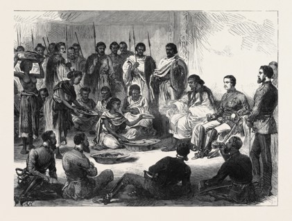 THE EXPEDITION TO ABYSSINIA: SIR ROBERT NAPIER ENTERTAINED BY THE PRINCE OF TIGRE, 1868