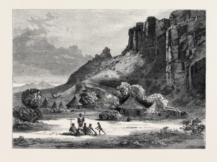 THE ABYSSINIAN EXPEDITION: VILLAGE UNDER THE ANTALO AMBA, 1868
