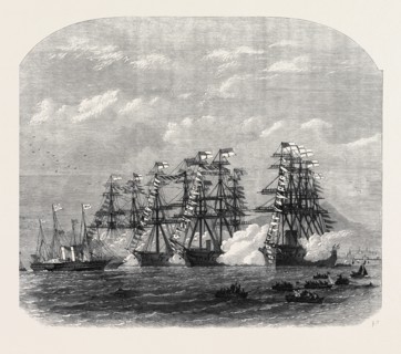 VISIT OF THE PRINCE AND PRINCESS OF WALES TO IRELAND: THE IRONCLAD SQUADRON SALUTING THE ROYAL