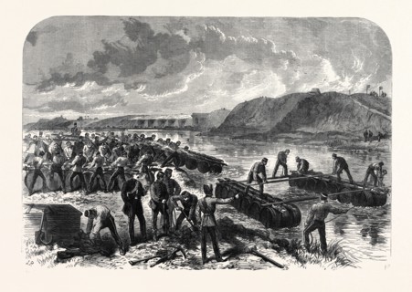 THE VOLUNTEER REVIEW AT PORTSMOUTH: THE FIRST HANTS ENGINEER VOLUNTEERS CONSTRUCTING A BARREL-PIER