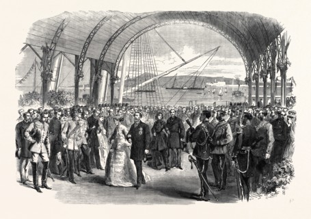 VISIT OF THE PRINCE AND PRINCESS OF WALES TO IRELAND: THE ROYAL PARTY LANDING AT THE VICTORIA