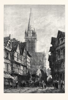 "ST. PIERRE, CAEN," BY S. READ, IN THE EXHIBITION OF THE SOCIETY OF PAINTERS IN WATER COLOURS, 1868