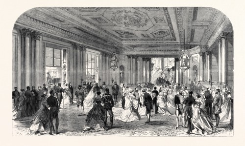 THE QUEEN'S DRAWINGROOM: GRAND ENTRANCE HALL, BUCKINGHAM PALACE, 1868