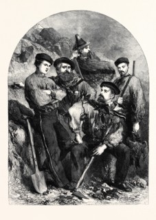 PERSONAL STAFF OF GENERAL GARIBALDI AT CAPRERA, MENOTTI GARIBALDI (LEFT); EMANUELLO PAPALEO, THE