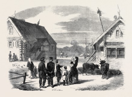 GROUP OF RUSSIAN SERFS, AND VILLAGE OF GOUMNIST, BETWEEN KOSTROMA AND YAROSLAV