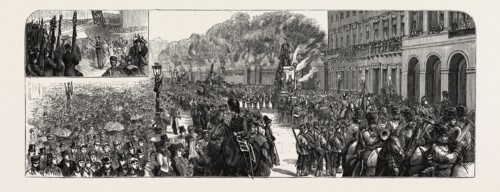 BELGIUM: THE JUBILEE OF INDEPENDENCE, KING LEOPOLD RESPONDING TO ADDRESSES AND REVIEWING THE